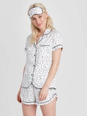 Stars Above polka dot 2 piece satin pajama set size small